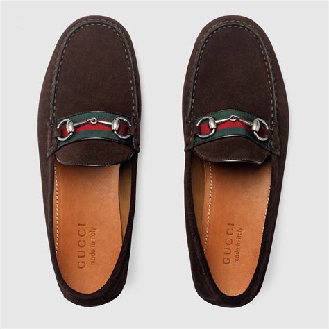 gucci drivers brown suede